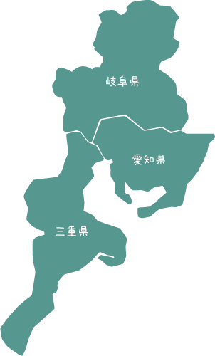 東海三県の図